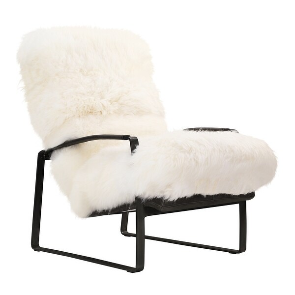 Aurelle Home Glam Sheepskin Accent Chair - Overstock - 31139146