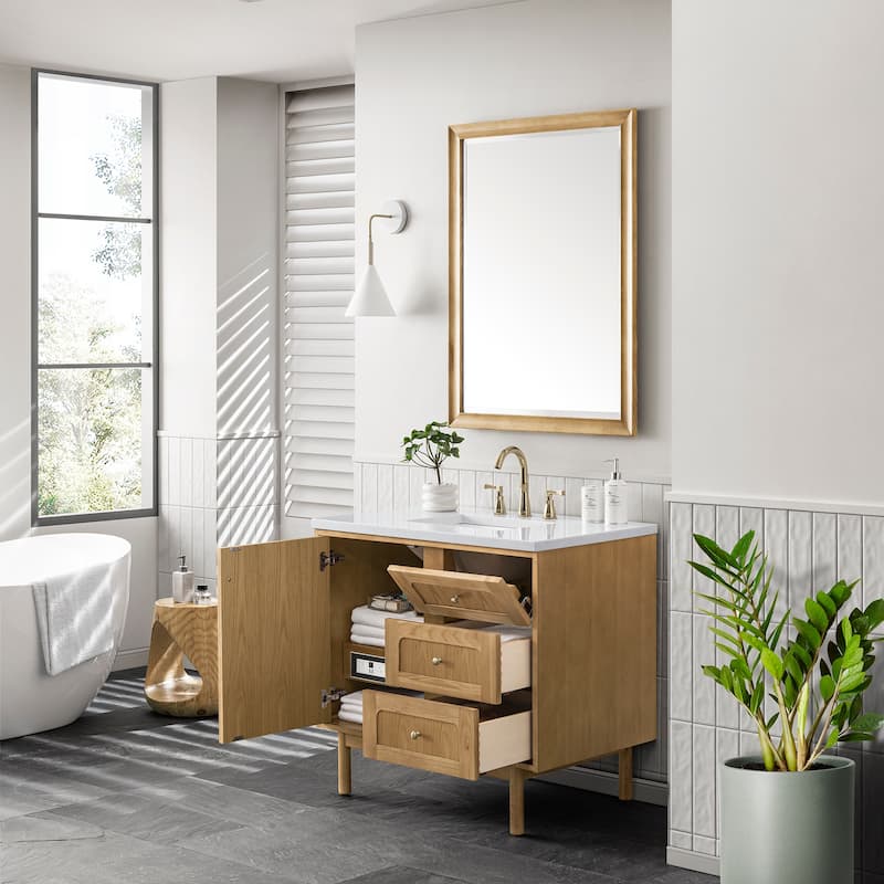 James Martin Vanities Laurent 36" Single Vanity, Light Natural Oak