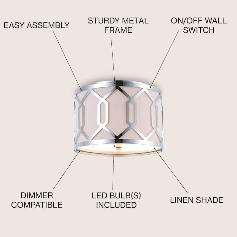 Aria Metal LED Flush Mount, by JONATHAN Y