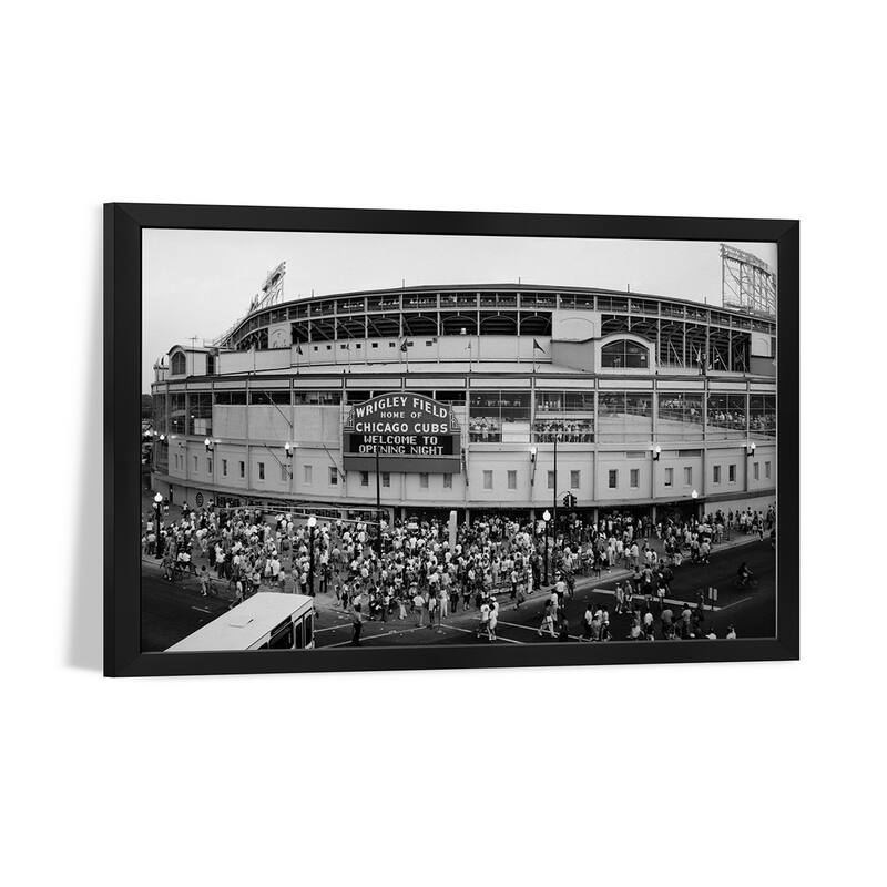 Wrigley Field In B&W, Chicago, Illinois, USA Premium Framed Poster by Panoramic Images