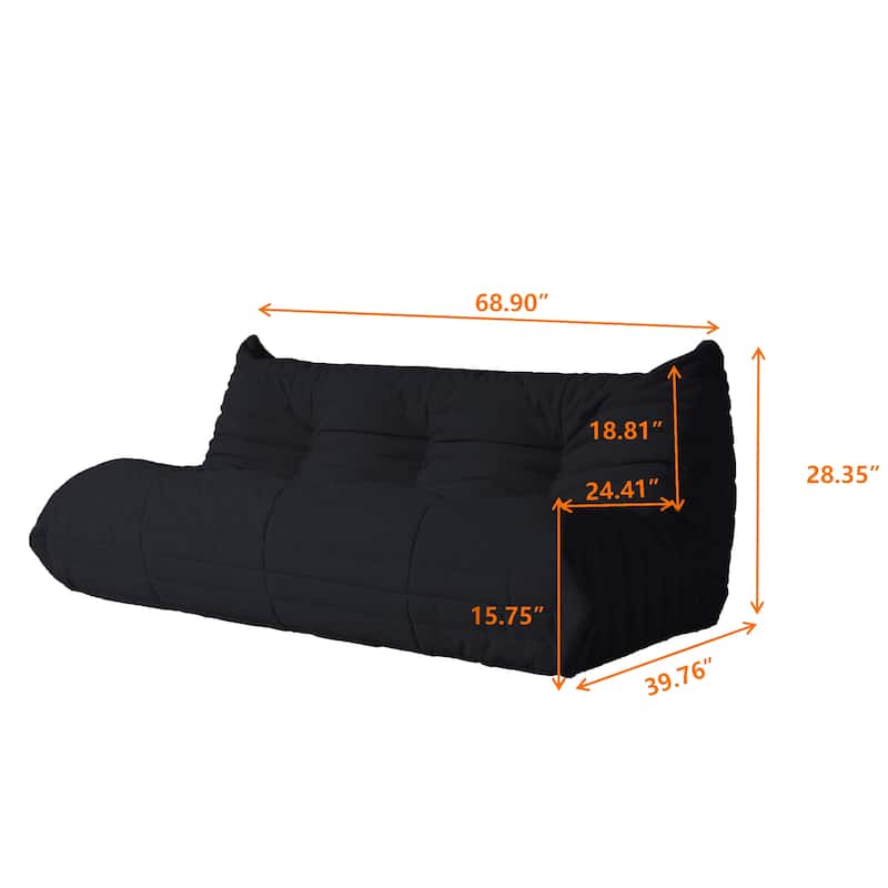 Soft Tufted Bean Bag Sofa,Extra Large Lazy Lounger Set for Living Room