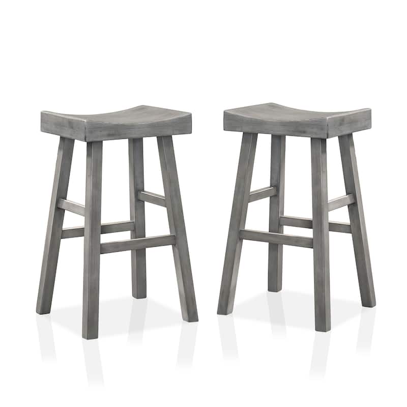 Howler Transitional 29-inch Saddle Stool (Set of 2) by Furniture of America - Antique Grey