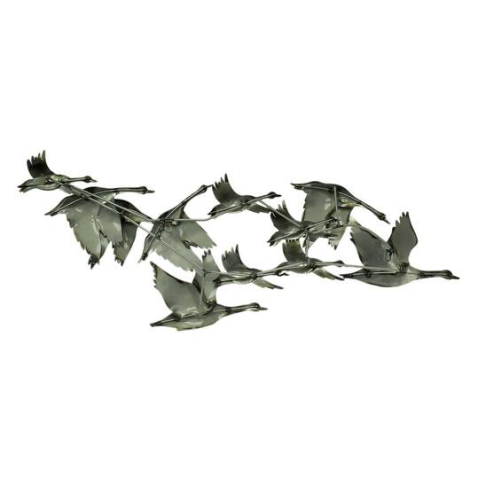 Shop Geese In Flight Large 38 Inch Metal Art Wall Sculpture