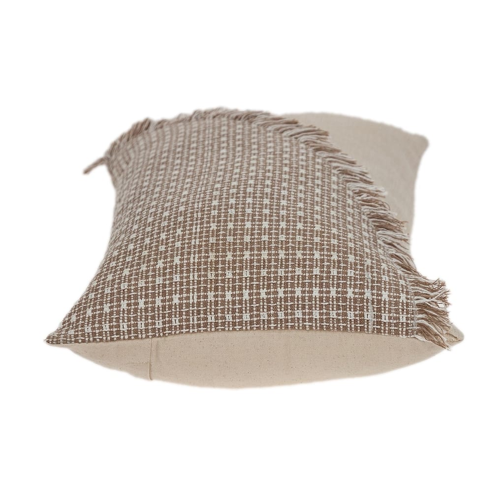 Sandy Beige Textured Throw Pillow