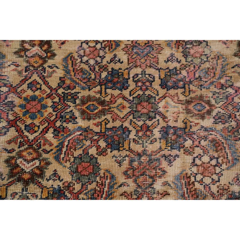 Hand Knotted Oriental 100% Wool Carpet Traditional All-Over Beige & Ivories Sultanabad Area Rug - 17' 2'' X 11' 7''