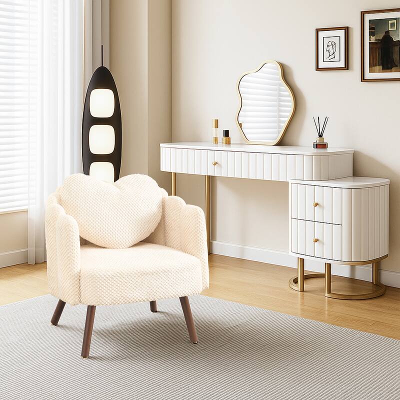 Blossom Accent Chair with Heart-Shaped Pillow