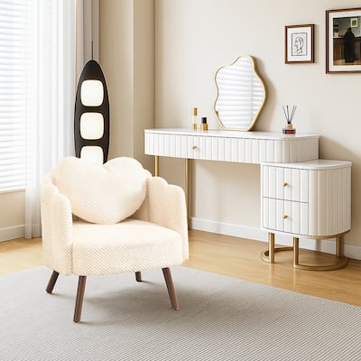 Blossom Accent Chair with Heart-Shaped Pillow