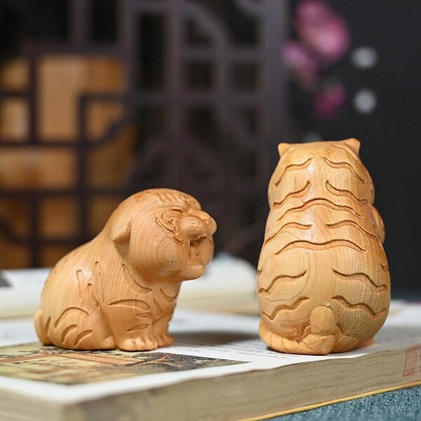 Tiger Ornament Realistic WearResistant Small Size Chinese Zodiac