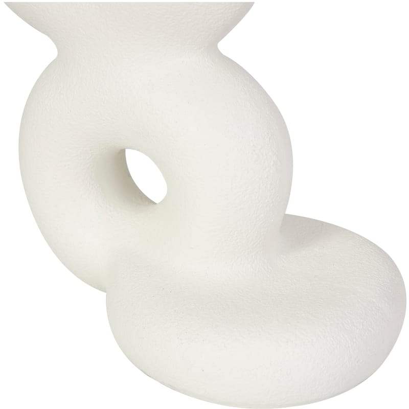 White Resin Stacked Circle Ring Abstract Sculpture