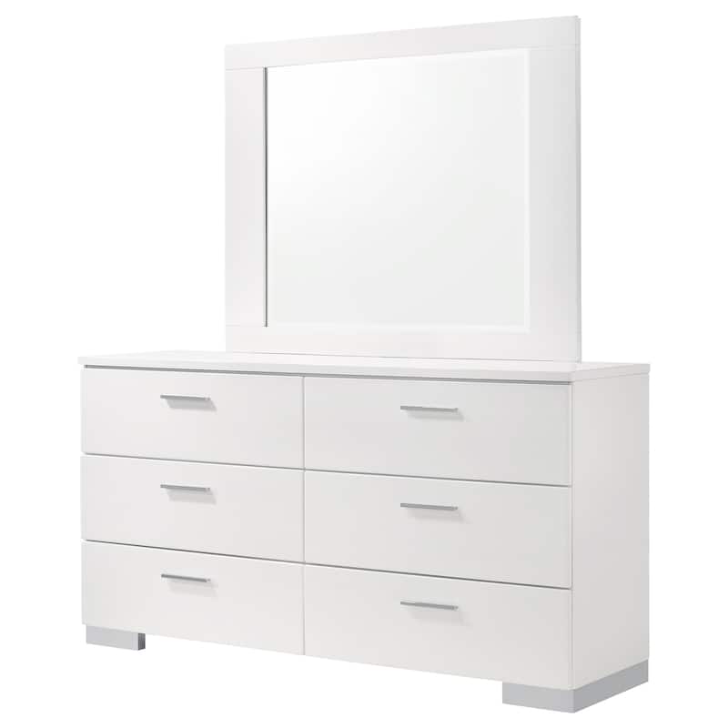 Felicity 6-drawer Wood Dresser White High Gloss