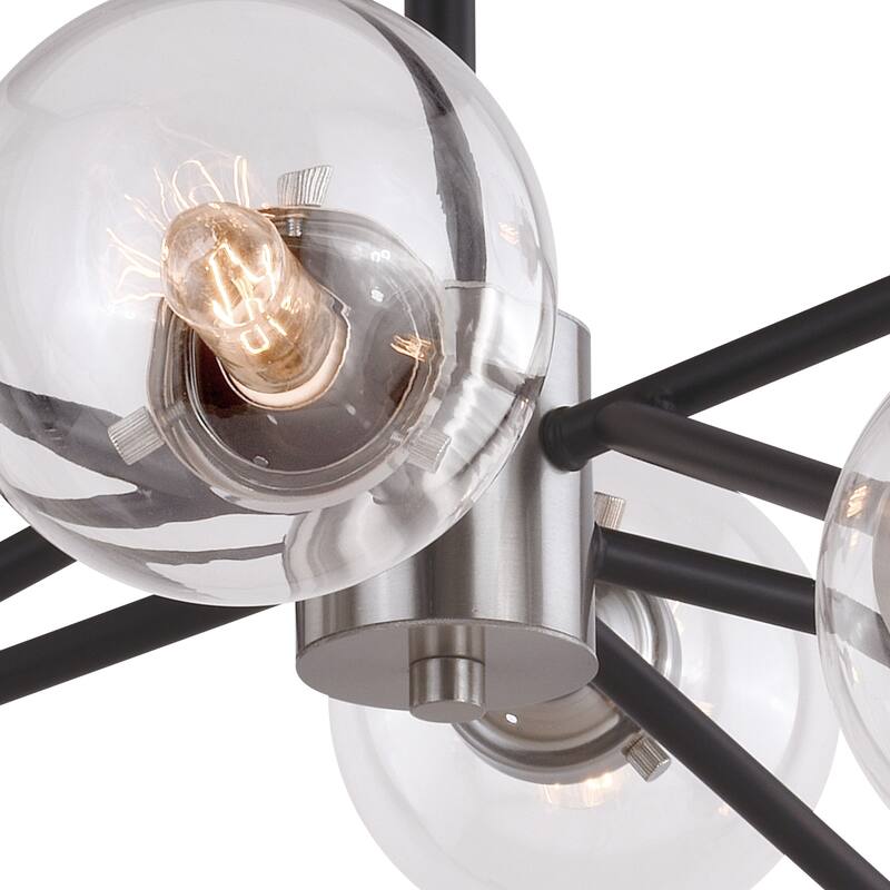 Orbit Nickel and Bronze Sputnik Semi Flush Mount Ceiling Light