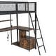 preview thumbnail 28 of 28, Metal Loft Bed Twin Size Bed Frame with Long Desk and Several Storage Shelves Under the Bed, Controllable LED & Charging Station