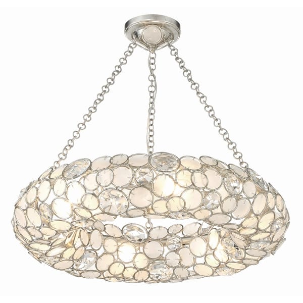 slide 2 of 6, Crystorama Lighting Group 525 Palla 6 Light 24" Wide Crystal Ring Antique Silver