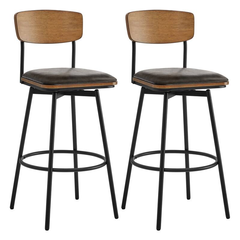 Spruce & Spring Claire Swivel Counter Height Bar Stool Set