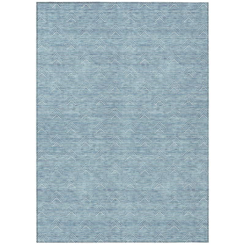 HomeRoots Geometric Transitional Rectangle Outdoor Rug