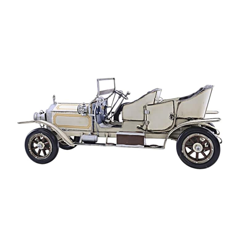 HomeRoots 8" Silver Metal Hand Painted Model Car Tabletop Sculpture - 8.5' X '7.5' X '19.5