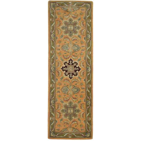 One of a Kind Hand-Tufted Persian 8' Runner Floral & Botanical Wool Red Rug - 2'2"x6'11"