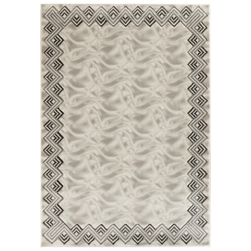 Orelsi Collection Abstract Area Rug - 3'9'' X 5'9'' - Light Grey
