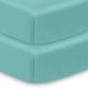 preview thumbnail 27 of 33, BreathableBaby Cotton Percale Fitted Sheet, For 52" x 28"/132 x 71 cm Crib & Toddler Bed Mattress, Solids (2-Pack) Aqua