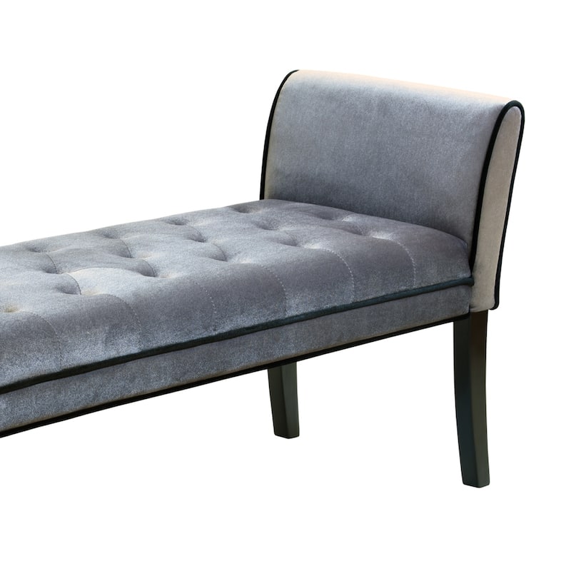 Chatham 53" Black Velvet Upholstered Bench
