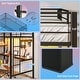 preview thumbnail 7 of 7, HOMCOM Metal Loft Bed Twin Size with L-Shaped Desk, LED Lights, Charging Station, Twin Loft Bed Frame with Shelves