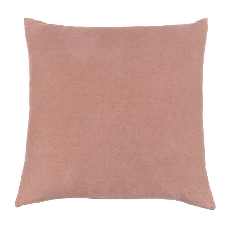 French Linen Pillow with Removable Sham by BOKSER HOME - 26" x 26" - Clay