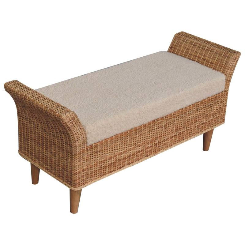 Artisan Furniture Solid Wood, Upholstered Riviera Woven Bench
