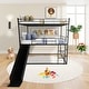 preview thumbnail 5 of 4, Black Twin Metal House Loft Bed with Slide & Ladder