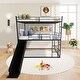 preview thumbnail 3 of 6, Twin Size House Loft Bed with Slide and Ladder,Sturdy Frame,Black For Home