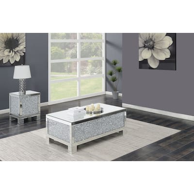 Gillian Mirrored Coffee And End Table Set Silver