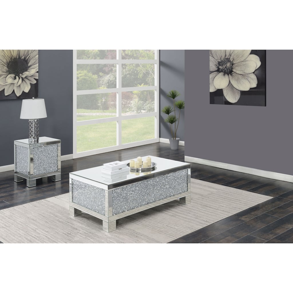 Gillian Mirrored Coffee And End Table Set Silver