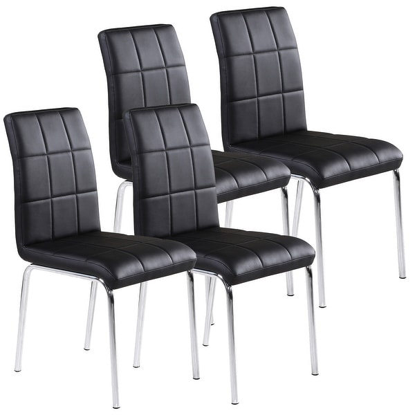4 faux leather dining chairs