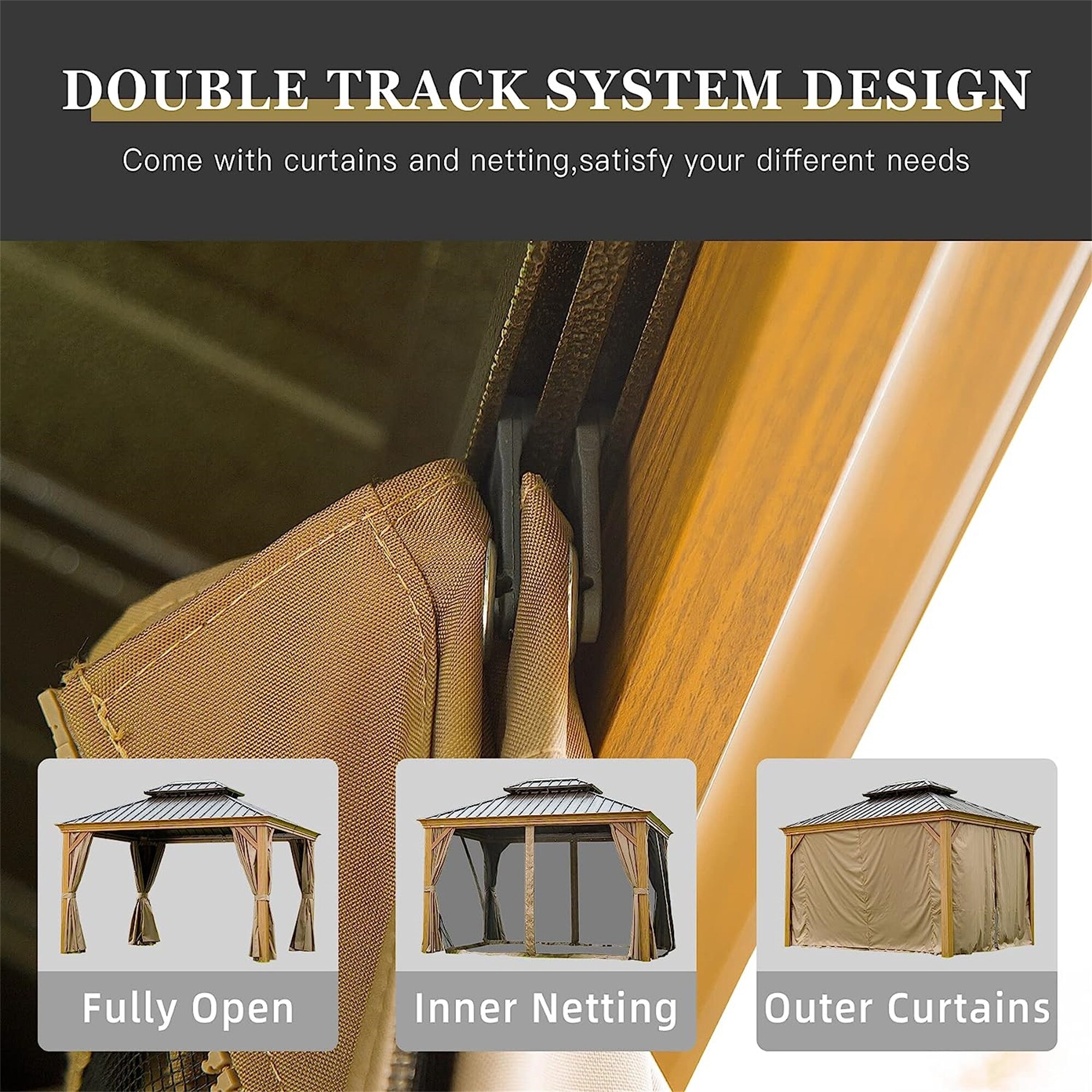 Wooden Coated Aluminum Frame Canopy - Bed Bath & Beyond