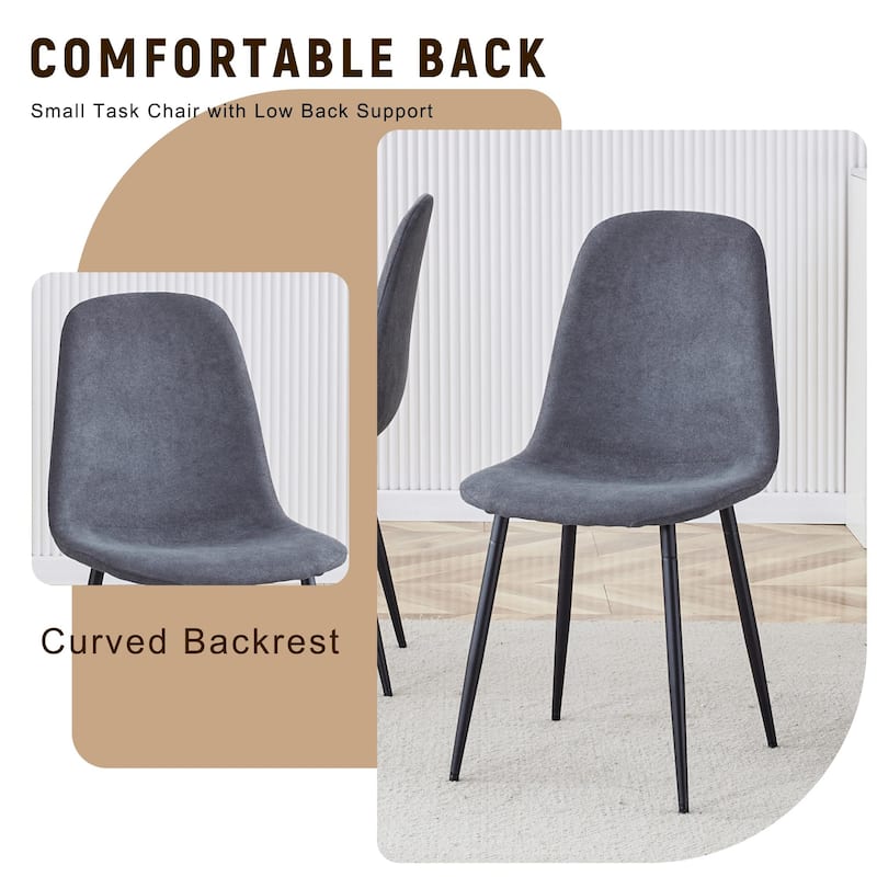 7-Piece Modern Dining Table Set, 71x35.4 Inch Wood Grain Table with 6 Linen-Cotton High