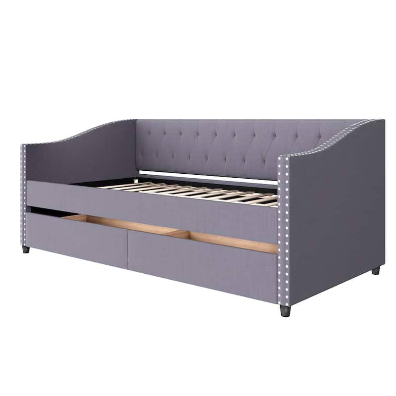 Christopher Knight Home - Ardelle Contemporary Wood Upholstered Daybed with 2 Storage Drawers