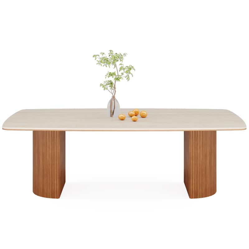 Large Dining Table with Double Pedestal for Dining Room