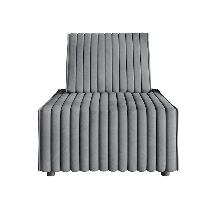 CraftPorch Contemporary Clean-Line Linen Upholstered Chair - Light Grey