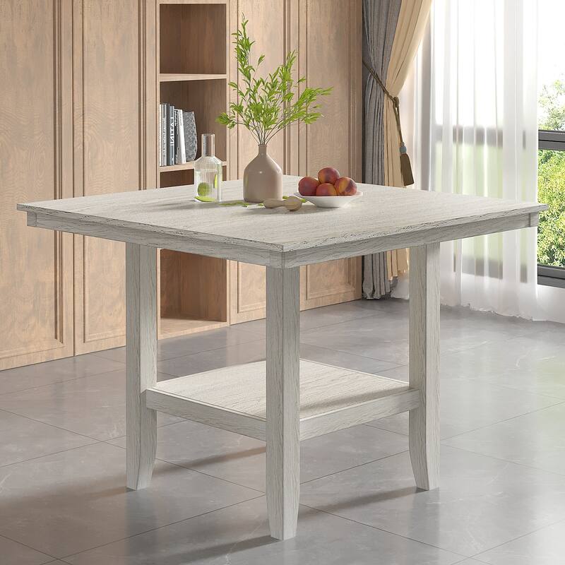 VECELO 47" Square Dining Table Set, Modern Dining Table and Chairs Set for 4-6 Person