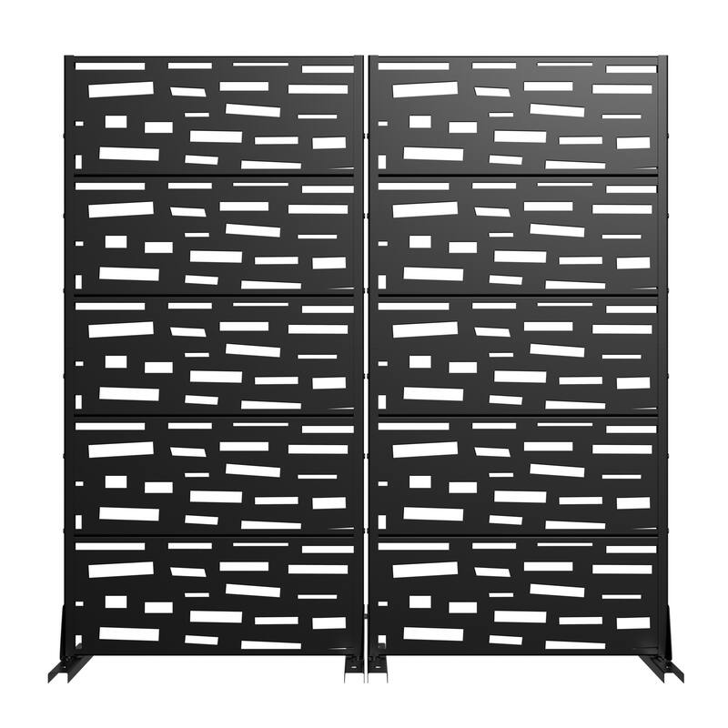 Outdoor Metal Privacy Screen Fence Panel Set of 2