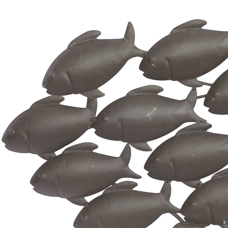 Dark Brown Metal Fish Home Wall Decor