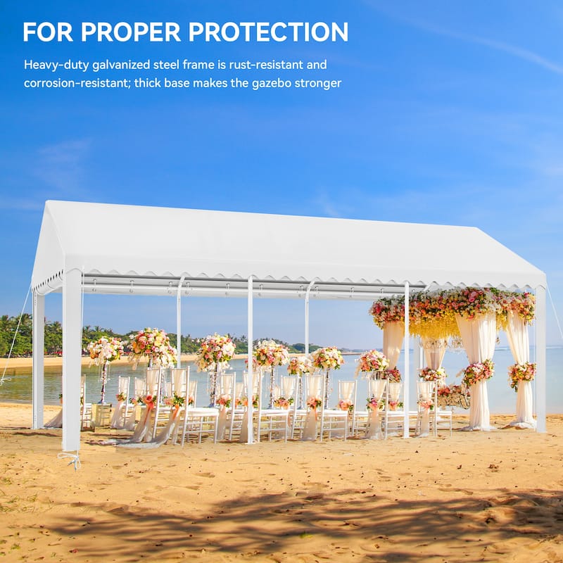 Outdoor White Party Tent Canopy with PVC Windows