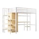 preview thumbnail 47 of 47, Full-Size Metal Loft Bed with Built-in Wardrobe, L-Shaped Desk, Charging Ports, and Multi-Layer Storage Shelves