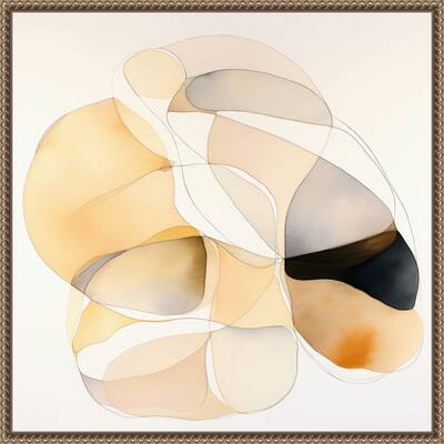 Abstract Organic Shapes IV by Irena Orlov Framed Canvas Wall Art Print - Sylvie Beaded Bronze