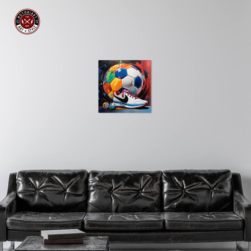 Notoriart Colorful Soccer Sneaker Splash Ii Gallery Wrapped Soccer 1 Piece Canvas Wall Art