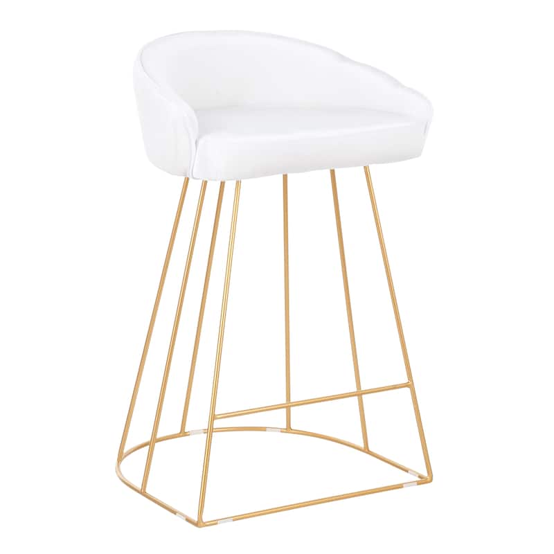 Silver Orchid Haid Velvet Upholstered Counter Stool (Set of 2)