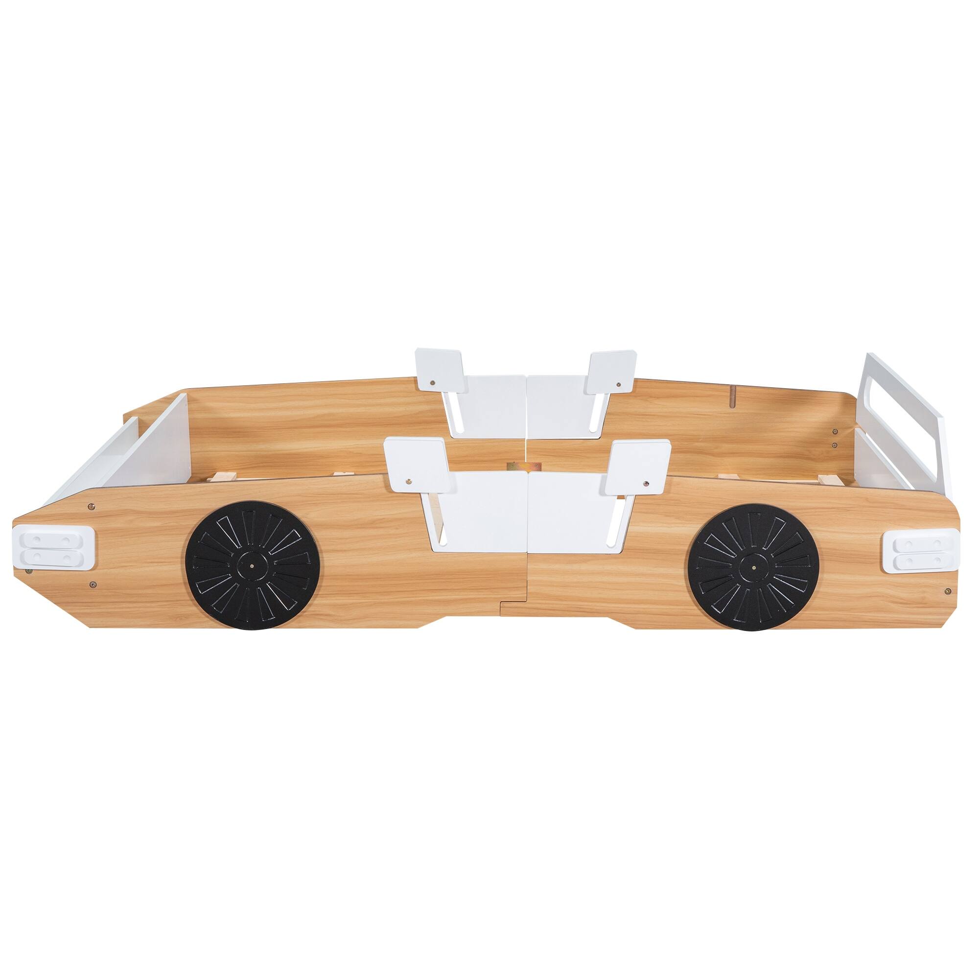Racing Car Platform Bed with Adjustable Gear Positions and Storage