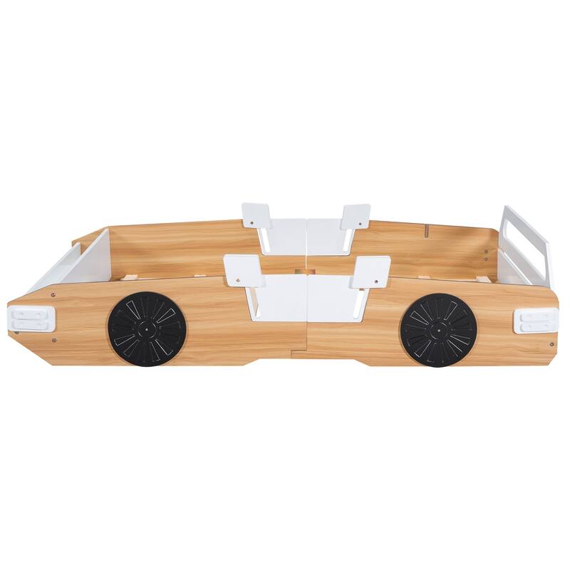 Twin/Full Size Wood Racing Car Bed with Door Design and Storage Bed