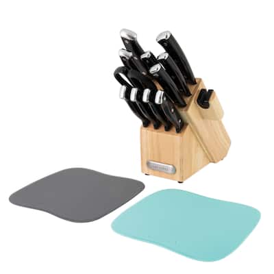 Farberware EdgeKeeper 14 Piece Cutlery and Cutting Mat Set with Block - N/A