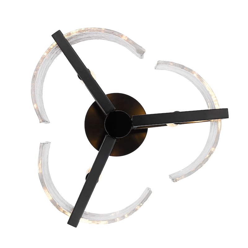 Golden Lighting Varsha 3-light Pendant in Matte Black