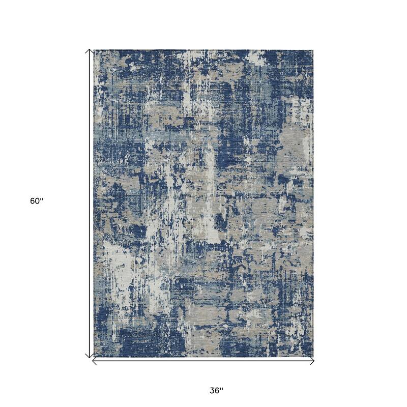 HomeRoots Abstract Transitional Rectangle Outdoor Rug